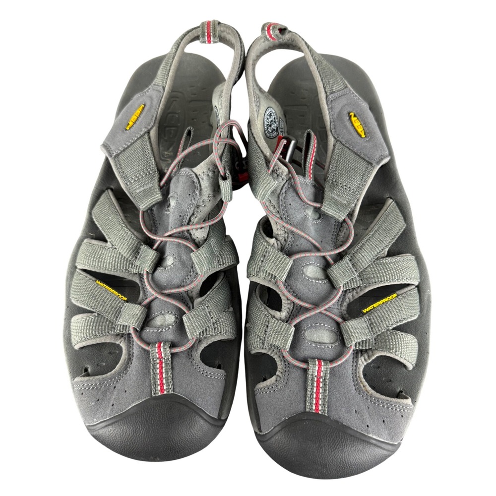 KEEN Newport H2 Water Sandals Men's Size‎ 11.5 Gray Red Sport Fisherman